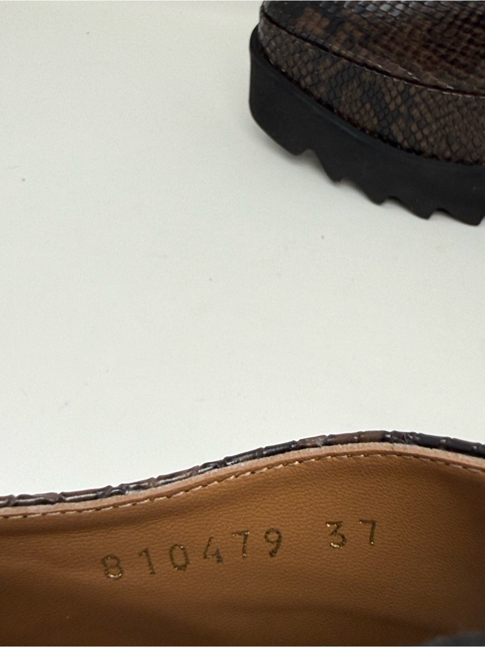 Stella McCartney Elyse Snake Platform Loafers Coffee Sz 7 - Picture 13 of 15